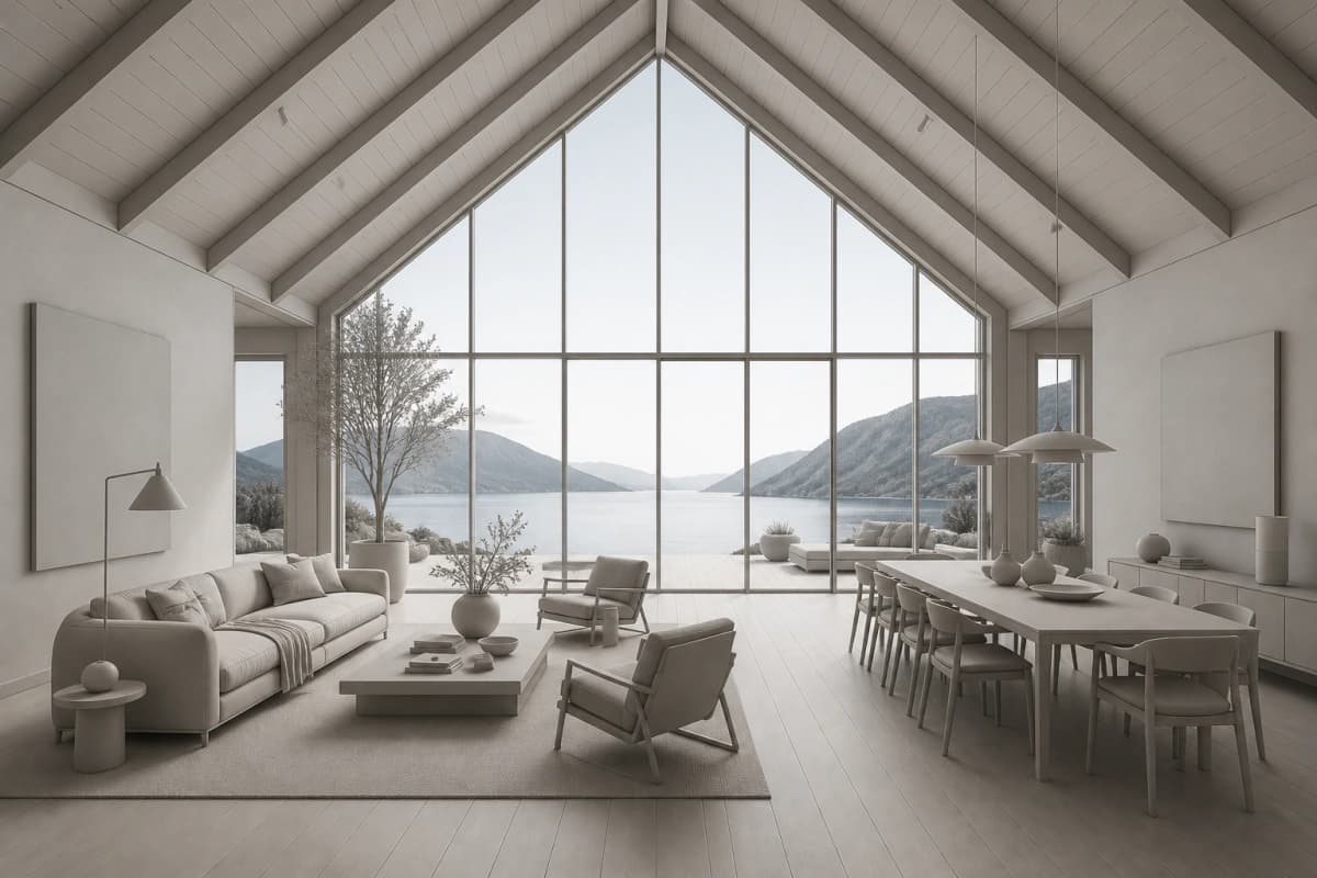 Unrendered Revit 3D view of a contemporary interior