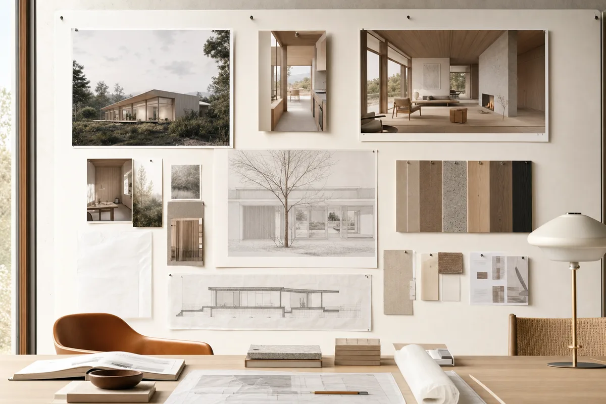 A monthly set of architectural images planned for client reviews