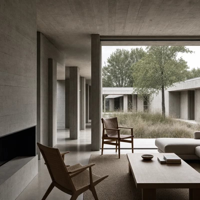Brutalist architectural language applied to the comparison scene