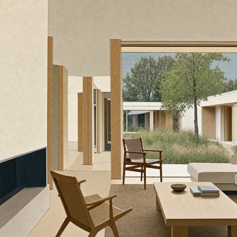 Architectural collage treatment on the same Nordic house