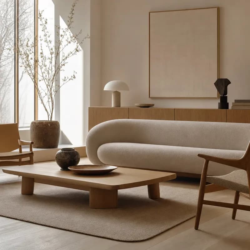 Japandi interior render