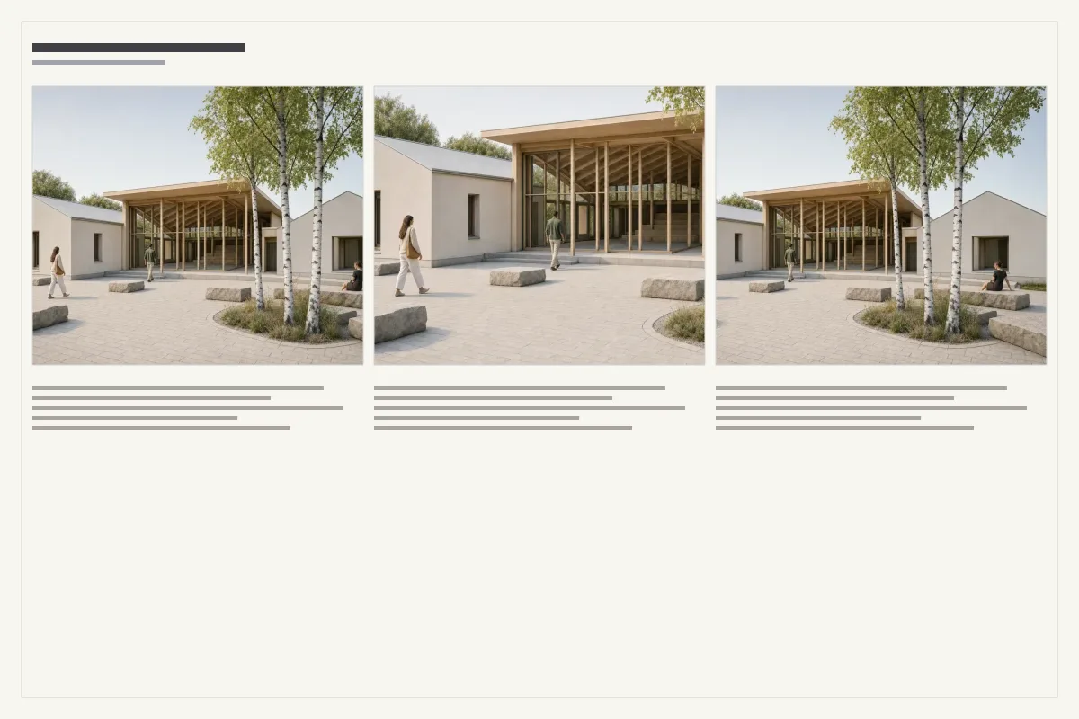 Equal-weight presentation board using the controlled pavilion image set