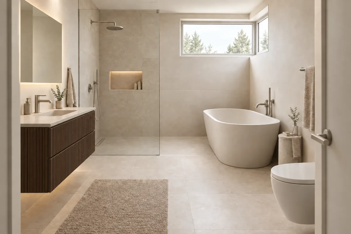 Focused vanity finish edit in the same bathroom render