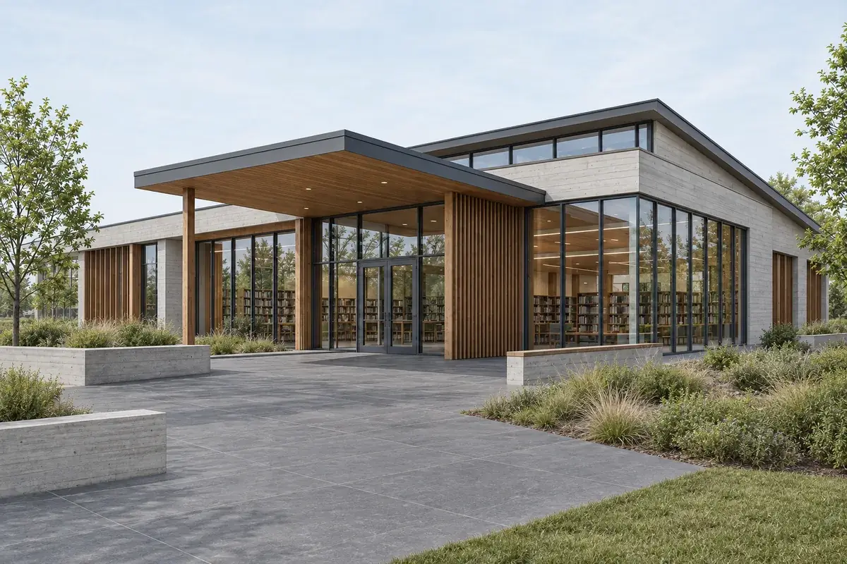 Material study derived from the same synthetic Revit-style pavilion view