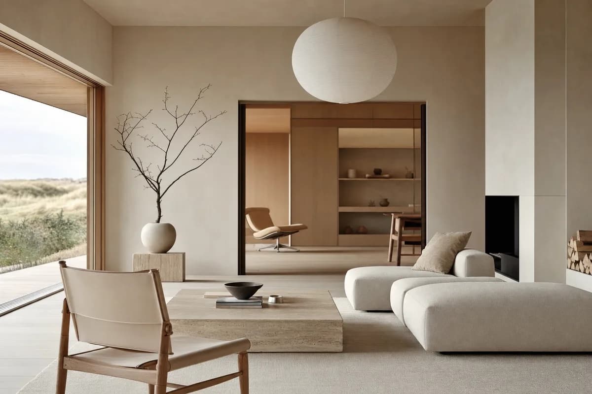 A soft interior render with muted color, gentle light, and selective detail