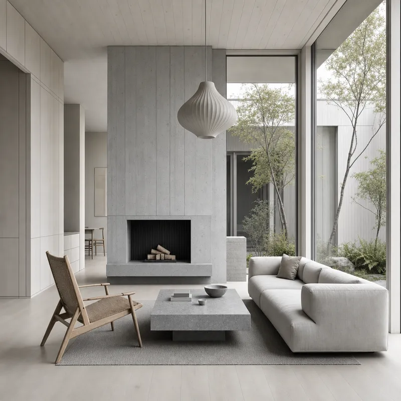 Concrete material study derived from the same synthetic neutral room