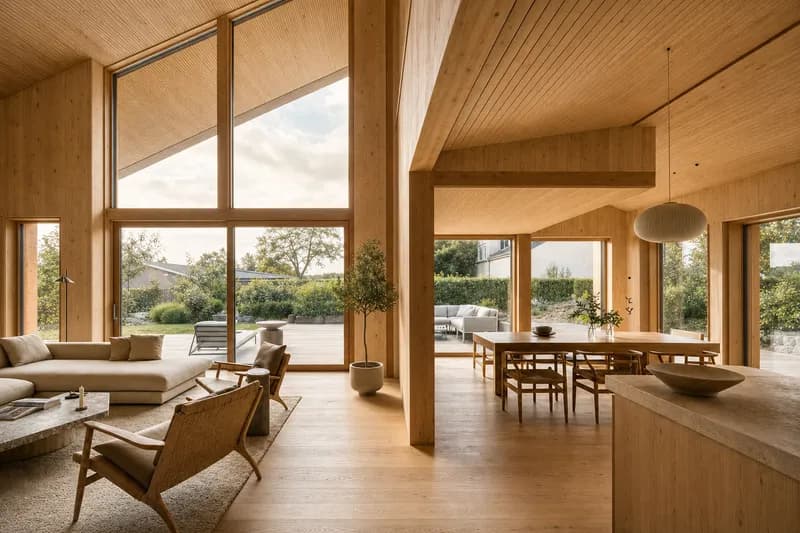 The same interior explored as a warm timber variation