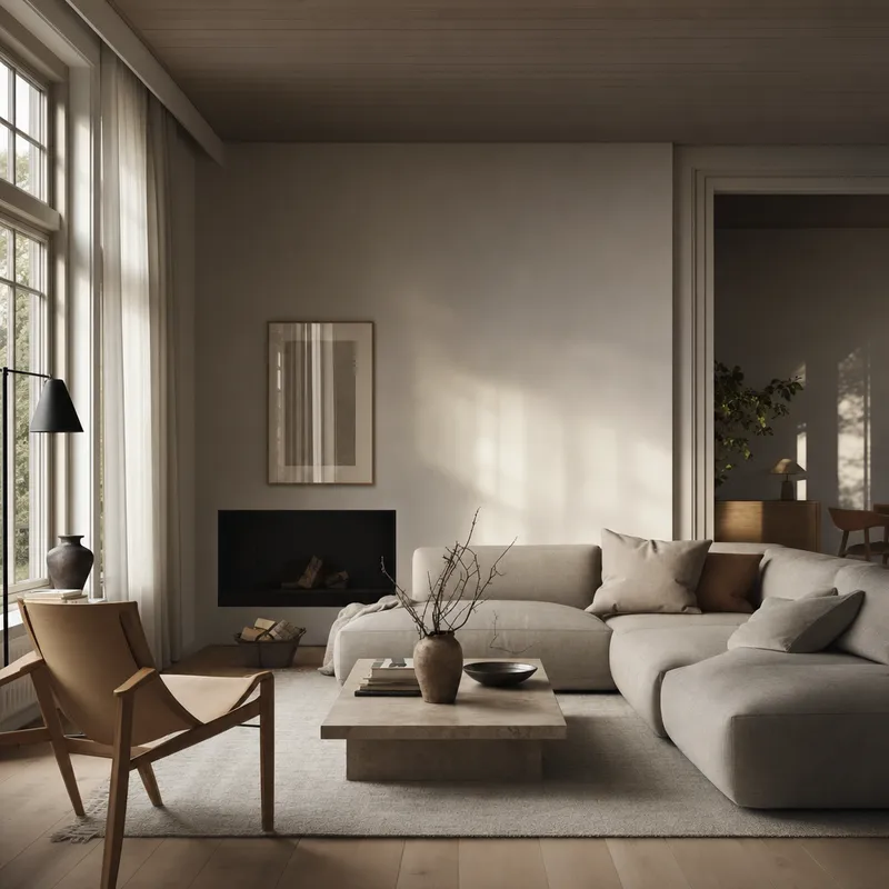 The same room matched to a muted monochrome reference