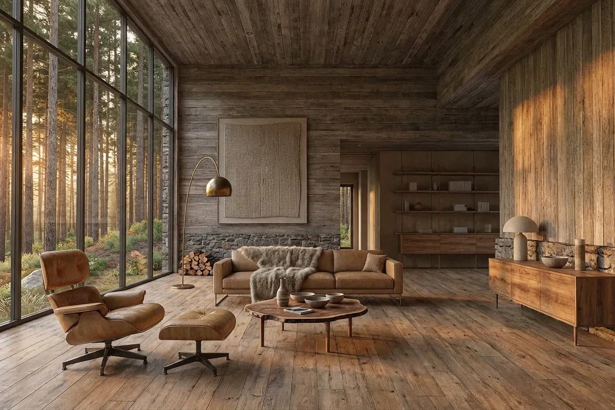 The same scene rendered in the Eco-Lodge style