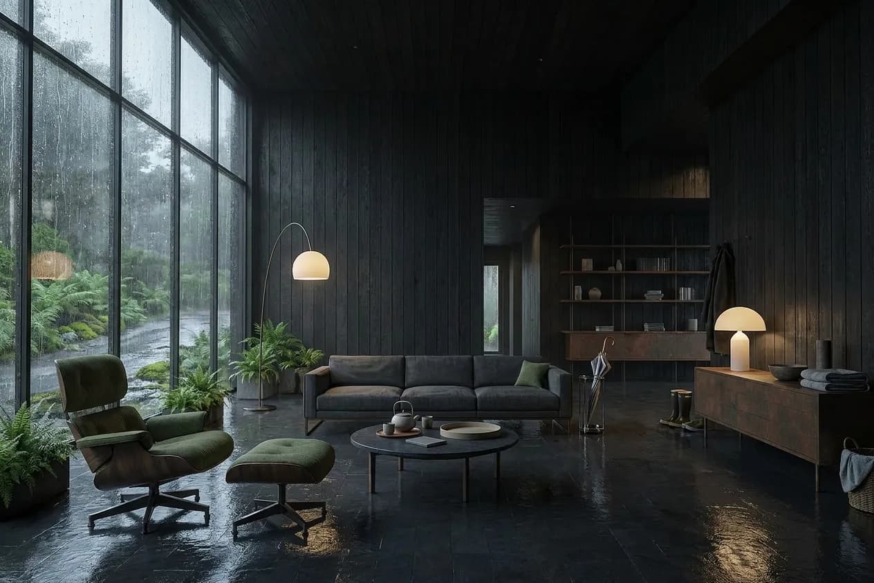 The same scene rendered in the Monsoon Patina style
