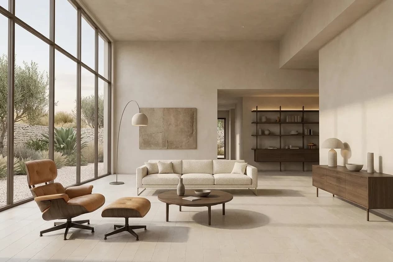 The same scene rendered in the Organic Modern style