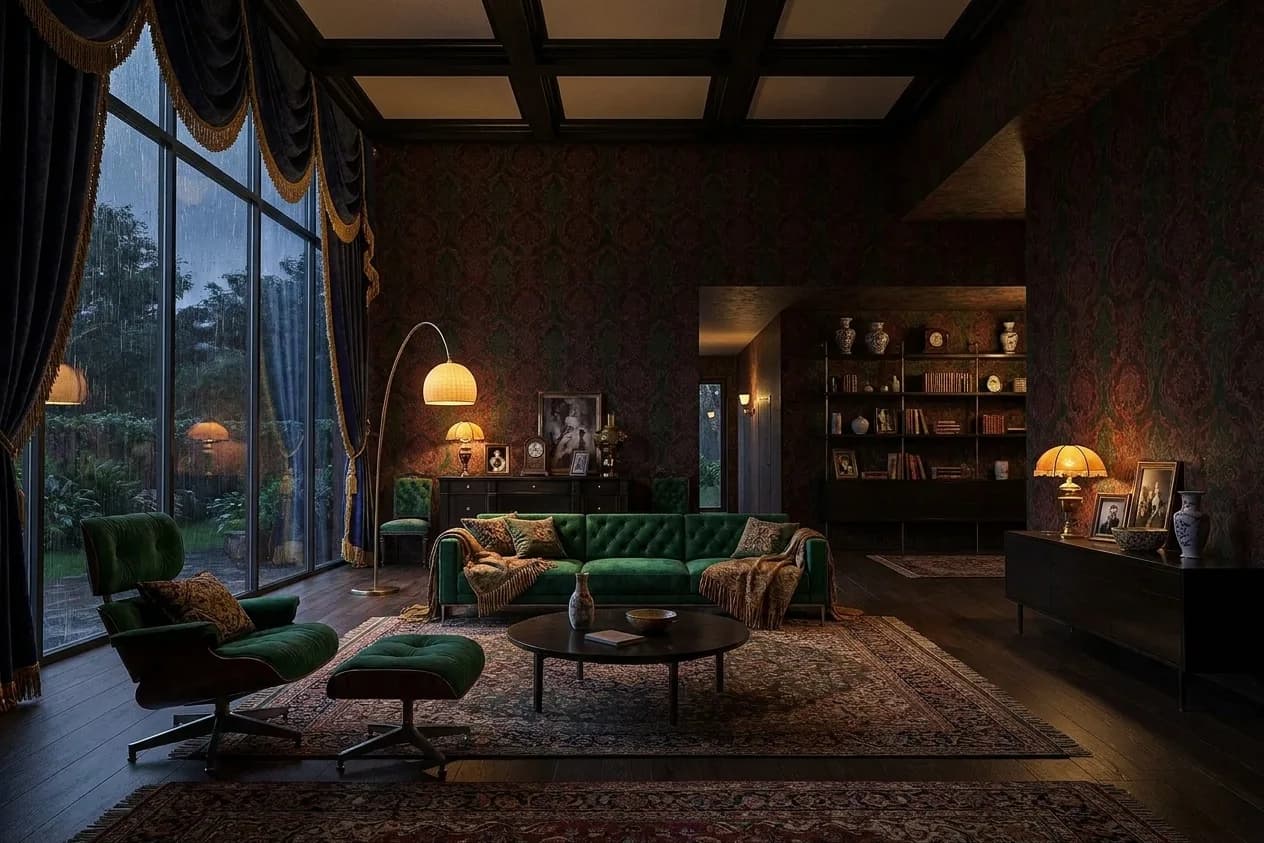 The same scene rendered in the Victorian Parlor style