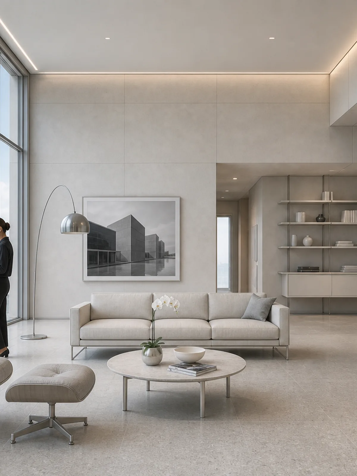 The sample scene rendered in the High-Tech Glass style