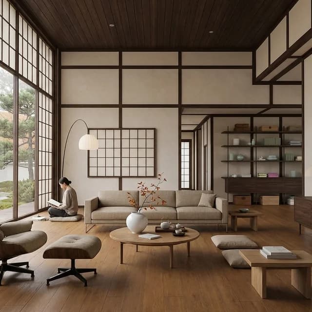The sample scene rendered in the Korean Hanok style
