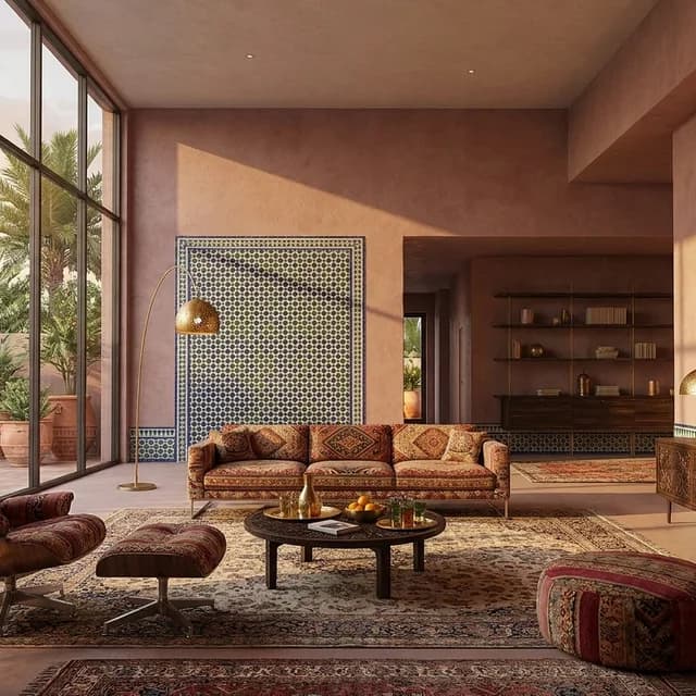 The sample scene rendered in the Moroccan Riad style