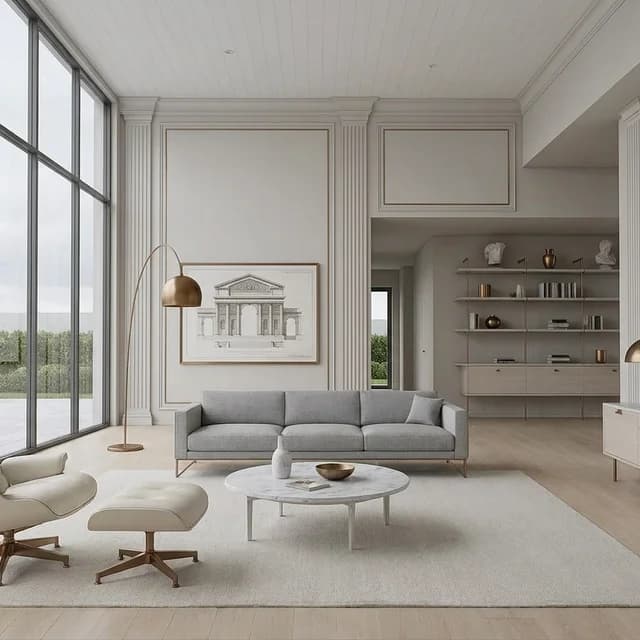 The sample scene rendered in the Neoclassical style