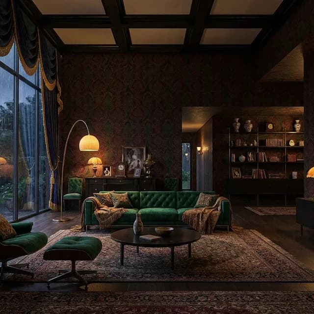 The sample scene rendered in the Victorian Parlor style