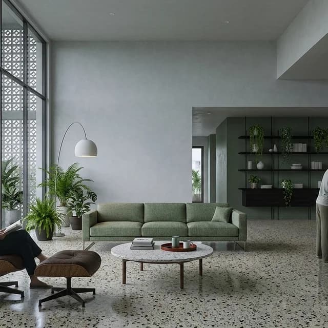 The sample scene rendered in the Vietnamese Modernism style