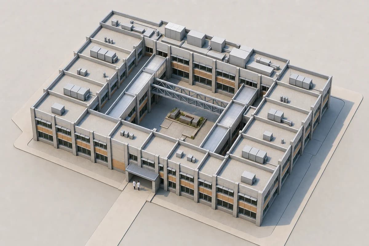 Alternate render of the same laboratory with the exact same prompt, camera, geometry, time, and light