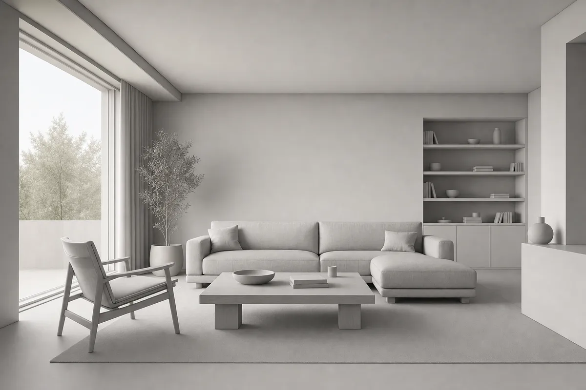 Synthetic clean 3ds Max-style camera view before rendering