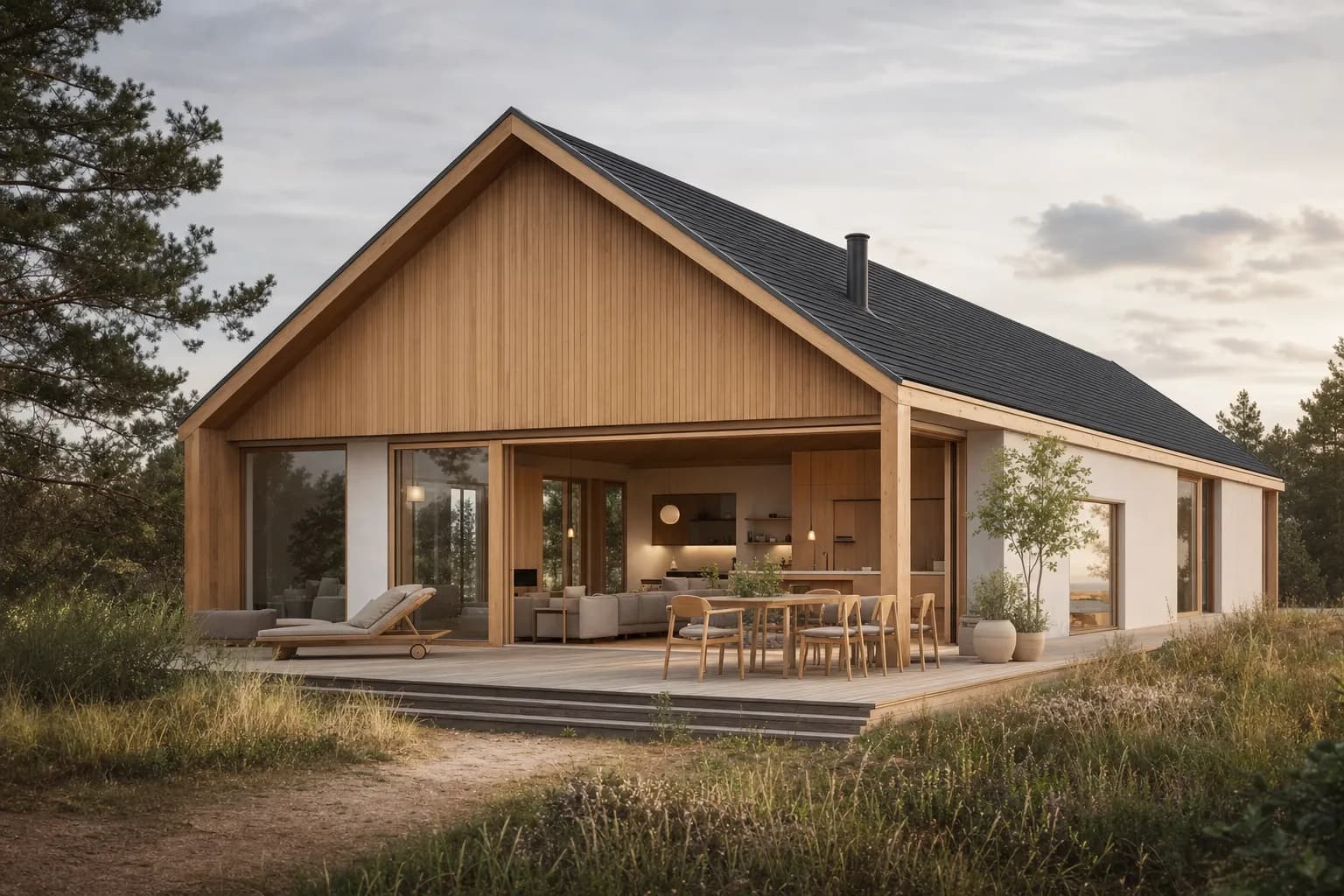 Photorealistic concept render of a Scandinavian house
