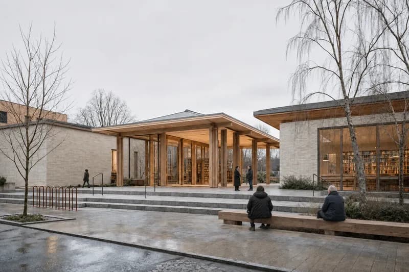 The library court with restrained seating and conversation