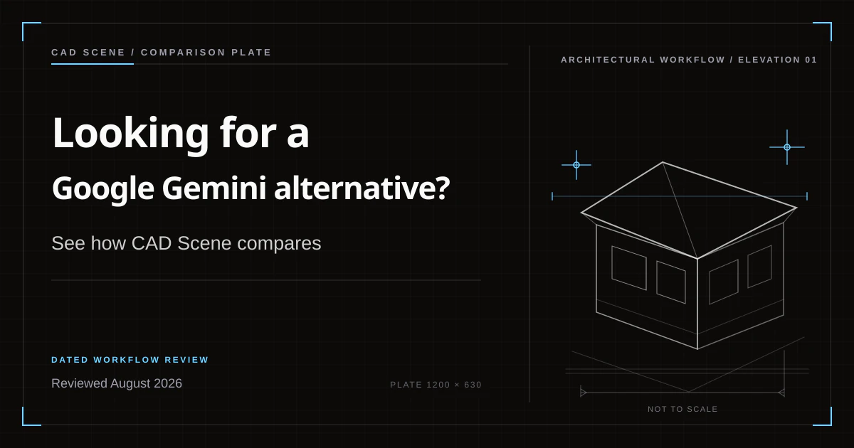 CAD Scene and Google Gemini Nano Banana architectural rendering workflows compared