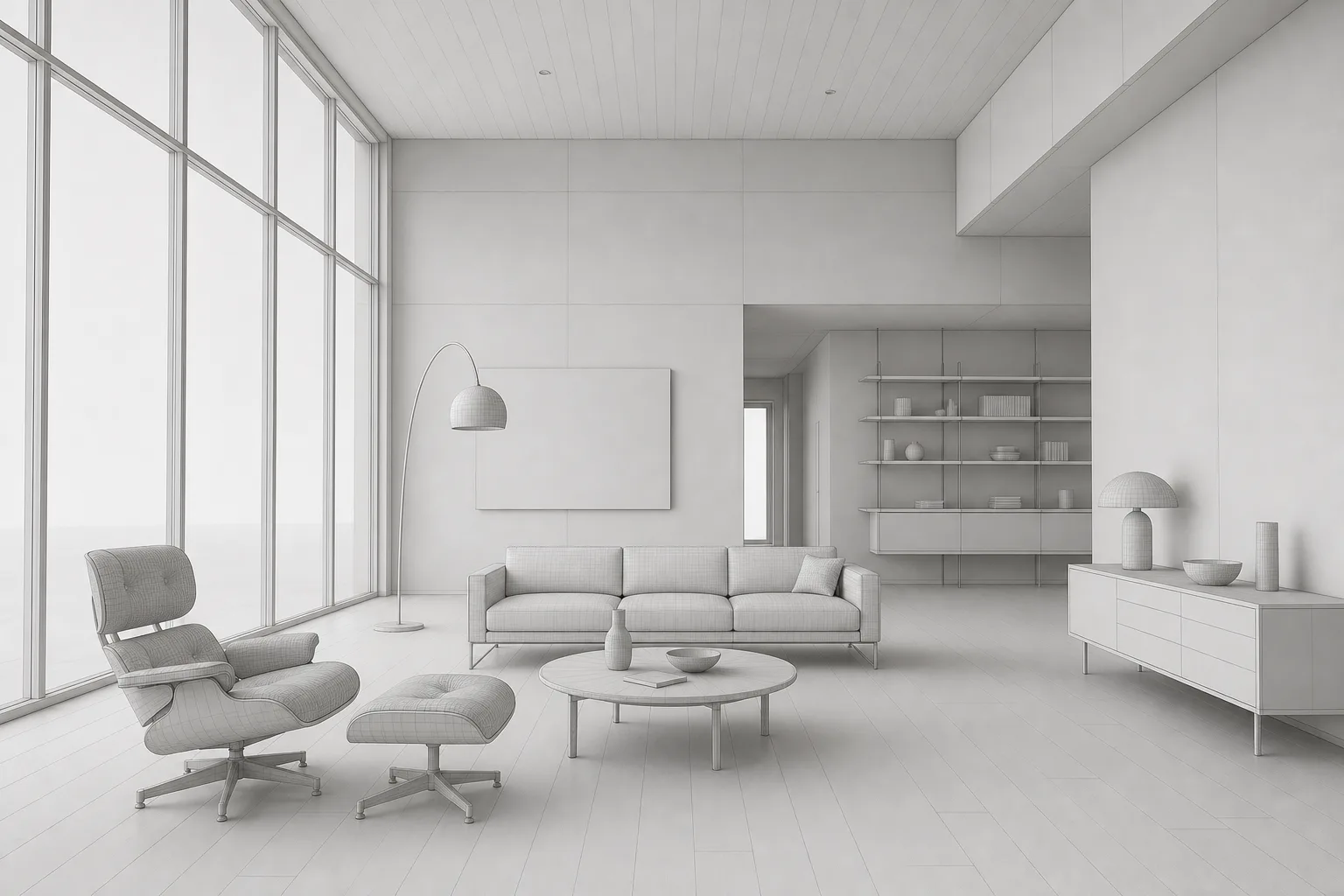The bare 3D scene, before styling